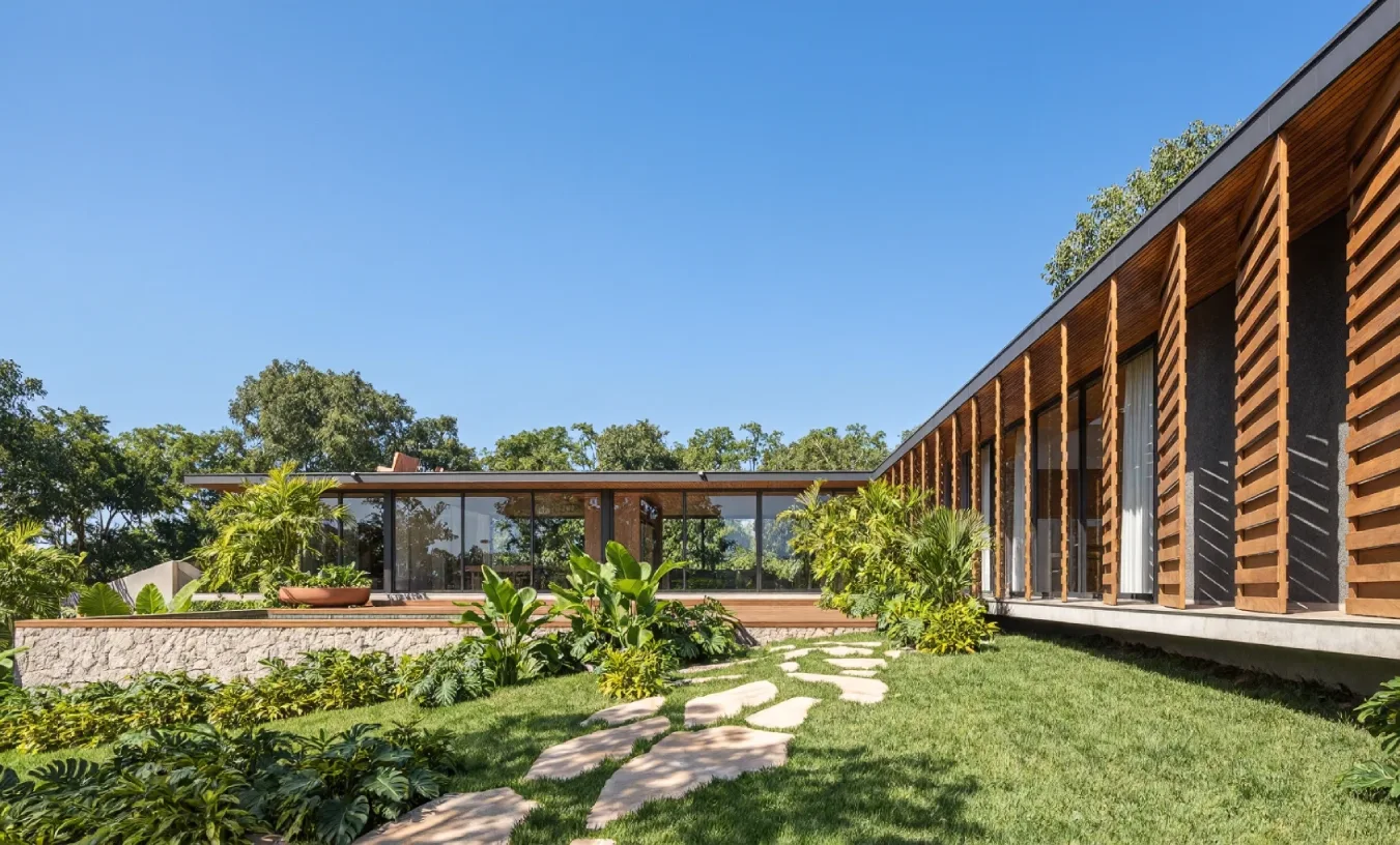 fachada frontal casa térrea arquitetura contemporânea jundiaí são paulo